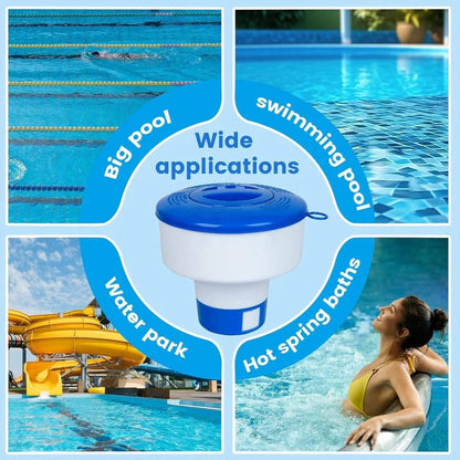 Pool Chemical Floater with Adjustable Vent Settings and Twist Lock Cap for Pools and Spas