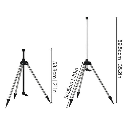 Rotating Garden Sprinkler with Adjustable Tripod and 360-Degree Coverage