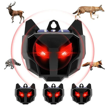 Motion Activated Solar Animal Repeller with Ultrasonic Sound and LED Light, 30ft Range 2PC