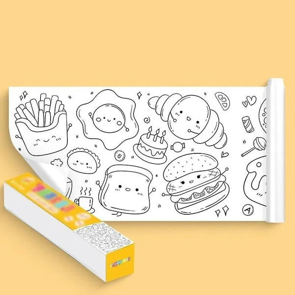 Reusable Drawing Wall Sticker with Numbered Sections and Adhesive Backing, 118in Length