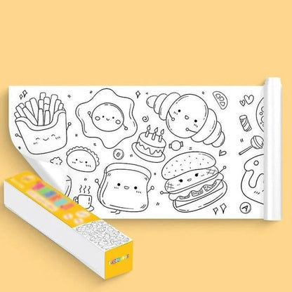 Reusable Drawing Wall Sticker with Numbered Sections and Adhesive Backing, 118in Length