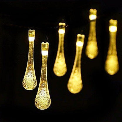 Outdoor LED String Lights with Solar Panel and Auto Dusk-to-Dawn, 20 Bulbs 15.7ft