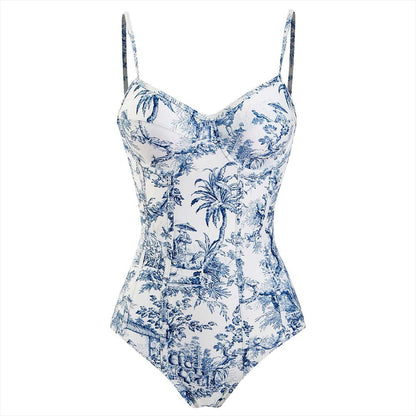 Tropical Print Swimsuit with Matching Wrap and Adjustable Straps