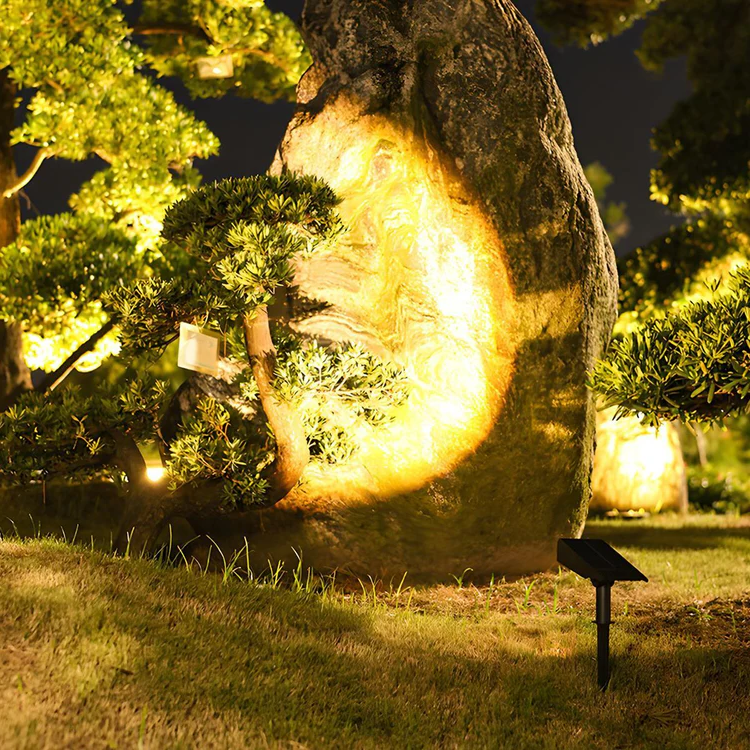 Solar Spot Light with Adjustable Zoom Lens and Color Changing LED, Ground or Wall Mount