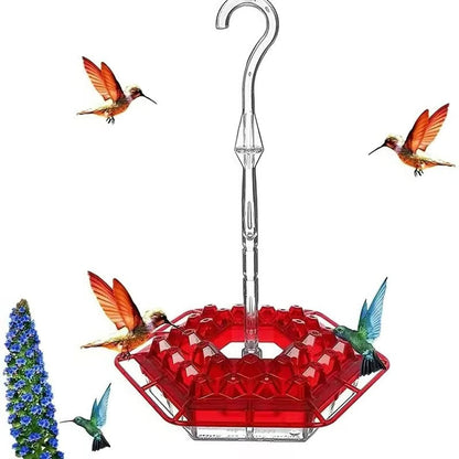 Hummingbird Feeder with Ant Moats and 30 Flower Shaped Ports, Hanging Design