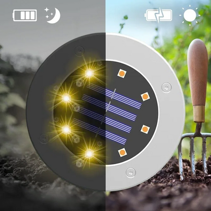 Solar Powered Pathway Lights with Automatic Dusk Sensor and Ground Stake Installation