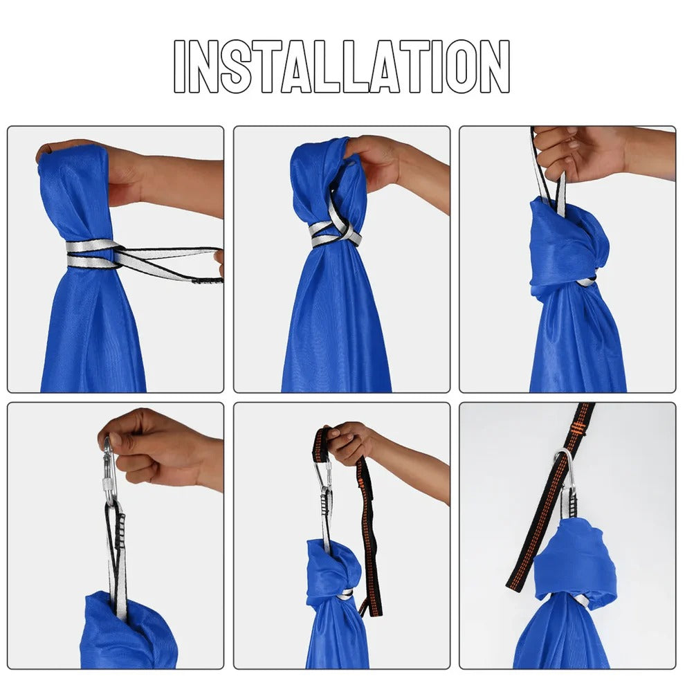 Enclosed Fabric Sensory Swing with Steel Lock and Extension Strap for Indoor Outdoor Use
