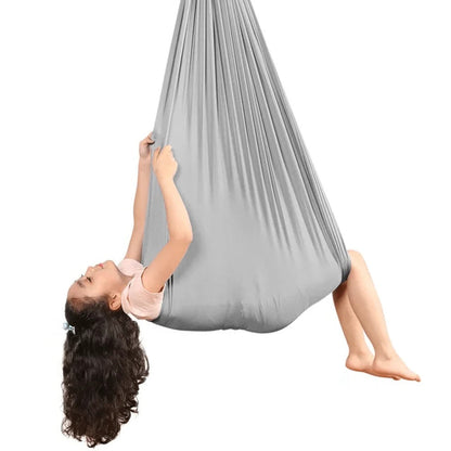 Enclosed Fabric Sensory Swing with Steel Lock and Extension Strap for Indoor Outdoor Use