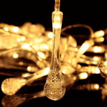 Outdoor LED String Lights with Solar Panel and Auto Dusk-to-Dawn, 20 Bulbs 15.7ft