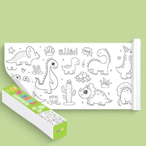 Reusable Drawing Wall Sticker with Numbered Sections and Adhesive Backing, 118in Length