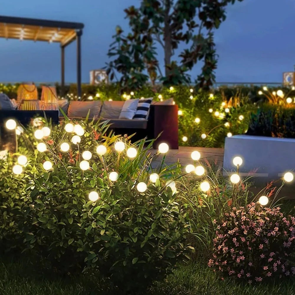 Solar Pathway Lights with Swaying Firefly Motion and 32 LEDs, 4-Pack