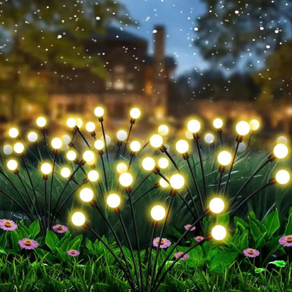 Solar Pathway Lights with Swaying Firefly Motion and 32 LEDs, 4-Pack