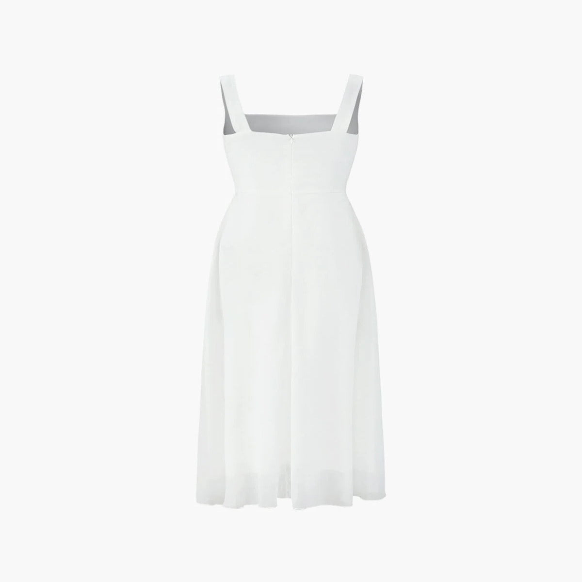 Midi Dress with Square Neckline for Summer Events