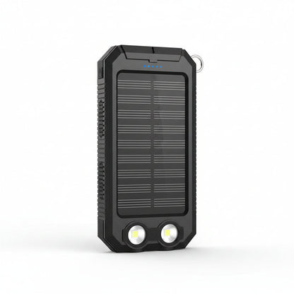 Solar Power Bank with Dual USB Ports and LED Light for Outdoor Camping