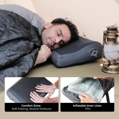 Adjustable Camping Pillow with Dual Valve and Machine Washable Cover