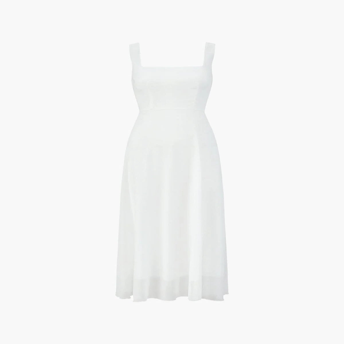Midi Dress with Square Neckline for Summer Events
