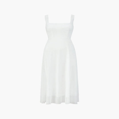 Midi Dress with Square Neckline for Summer Events