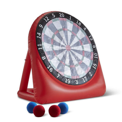 Inflatable Soccer Dartboard 84in with Hook and Loop Balls and Electric Pump