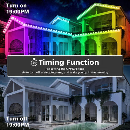 RGB LED Soffit Lights with App Control and Music Sync, 150ft