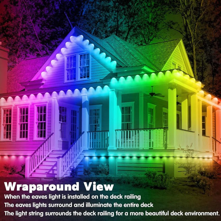RGB LED Soffit Lights with App Control and Music Sync, 150ft