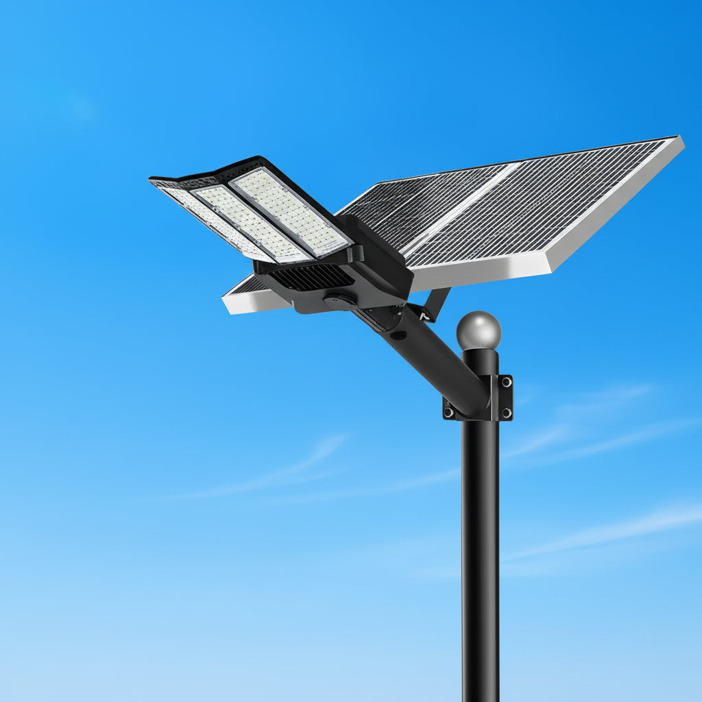 Outdoor LED Flood Light with Motion Sensor and Dual Solar Panels