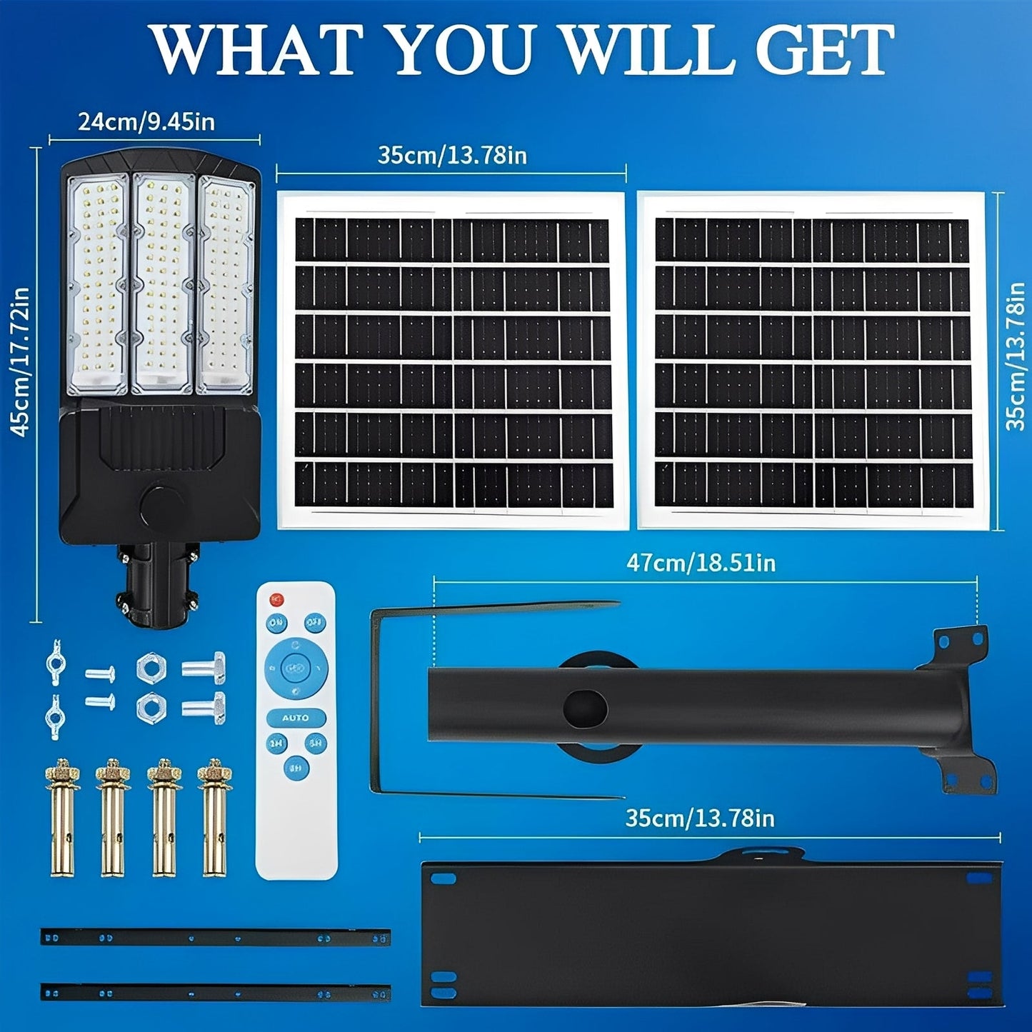 Outdoor LED Flood Light with Motion Sensor and Dual Solar Panels