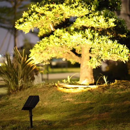 Solar Spot Light with Adjustable Zoom Lens and Color Changing LED, Ground or Wall Mount