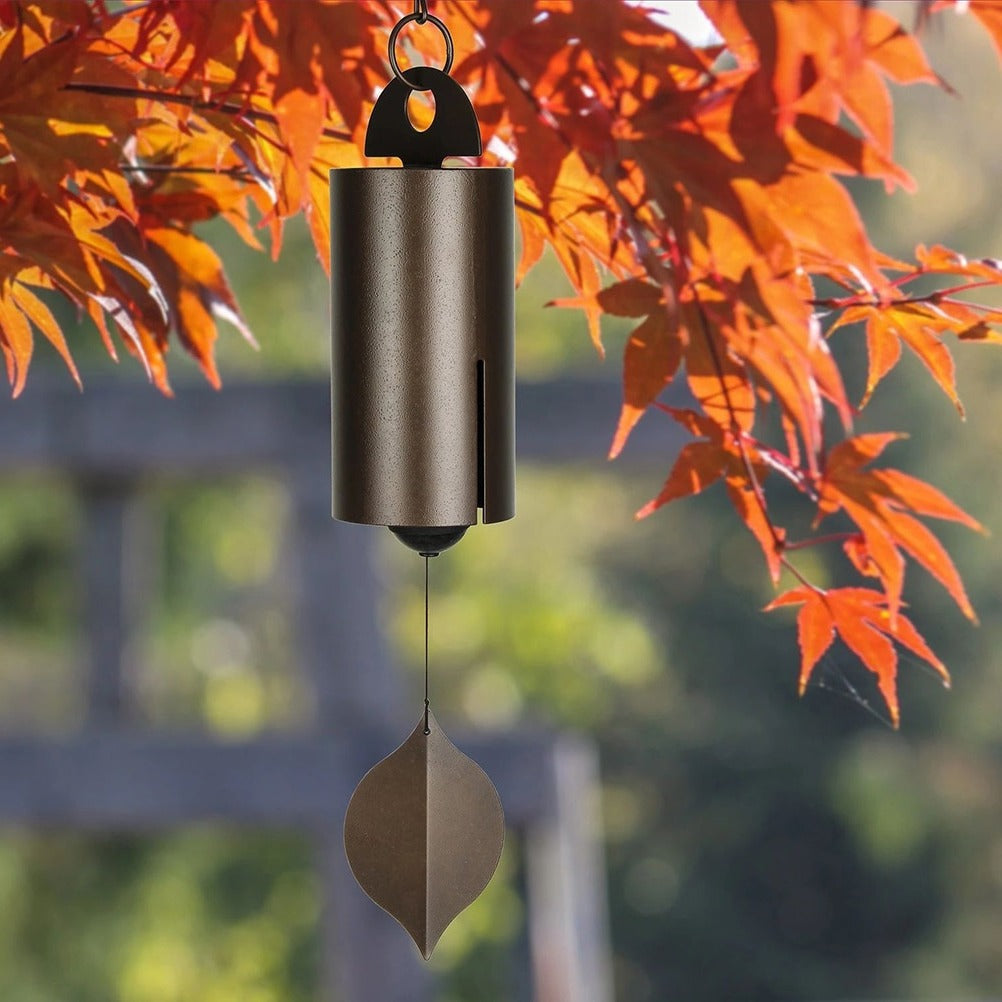 Wind Activated Bell with Dual Chamber Sound System and Ash Wood Clapper