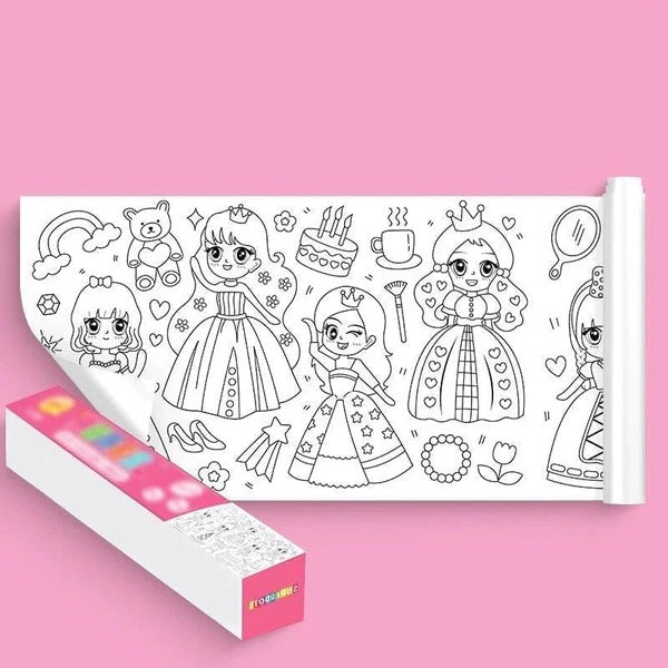 Reusable Drawing Wall Sticker with Numbered Sections and Adhesive Backing, 118in Length