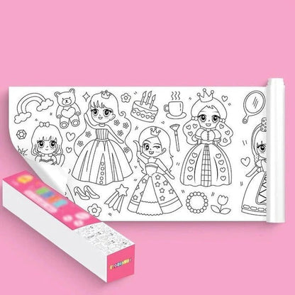Reusable Drawing Wall Sticker with Numbered Sections and Adhesive Backing, 118in Length