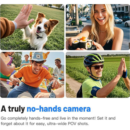 4K Action Camera with Magnetic Mount and 120 Degree Wide Lens for Cycling