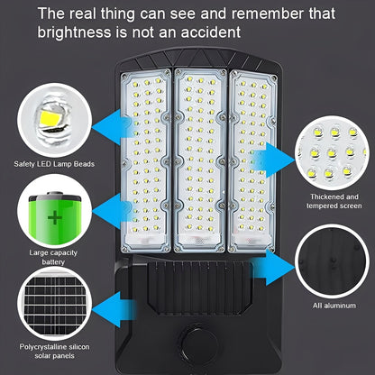 Outdoor LED Flood Light with Motion Sensor and Dual Solar Panels
