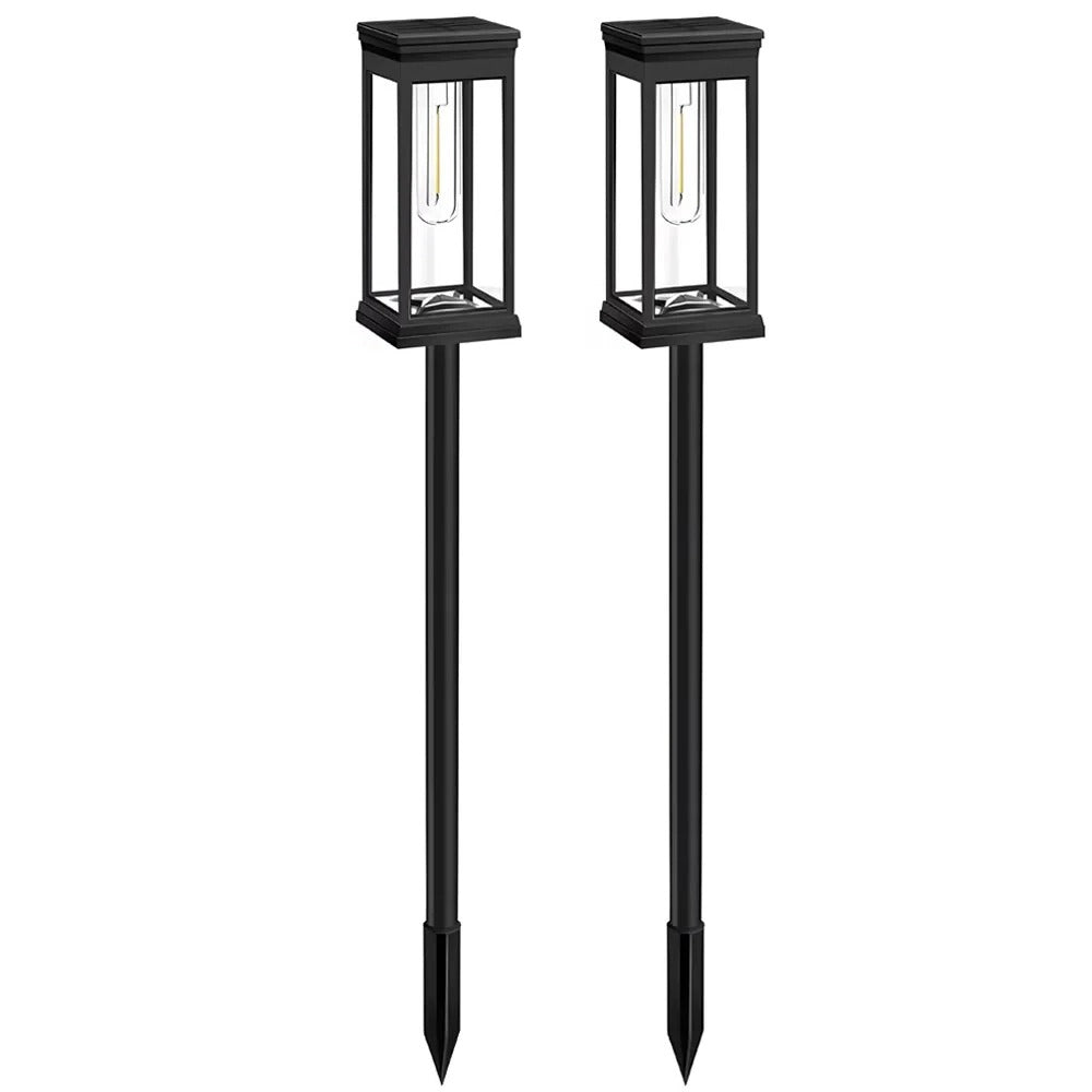 Outdoor Path Lights with Solar Panel and Automatic Sensor, Set of 2