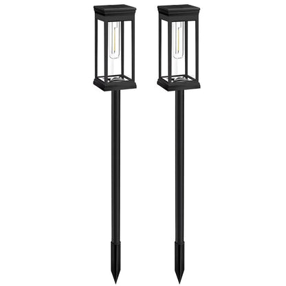 Outdoor Path Lights with Solar Panel and Automatic Sensor, Set of 2