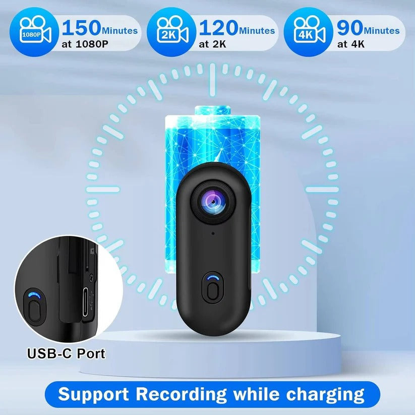 4K Action Camera with Magnetic Mount and 120 Degree Wide Lens for Cycling