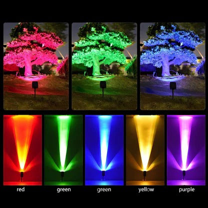 Solar Spotlight with Adjustable Zoom Lens and RGB Color Modes