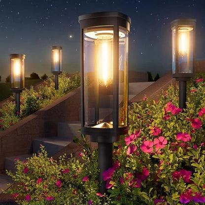 Outdoor Path Lights with Solar Panel and Automatic Sensor, Set of 2