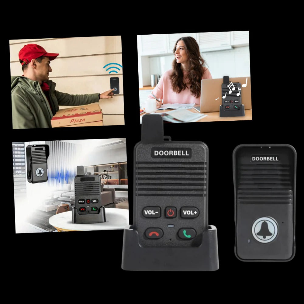 Wireless Intercom Doorbell with 1000ft Range and Weather Resistant Outdoor Unit