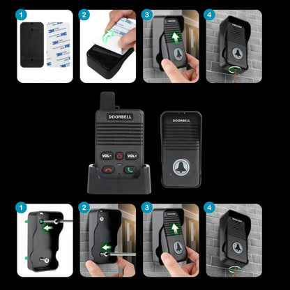 Wireless Intercom Doorbell with 1000ft Range and Weather Resistant Outdoor Unit