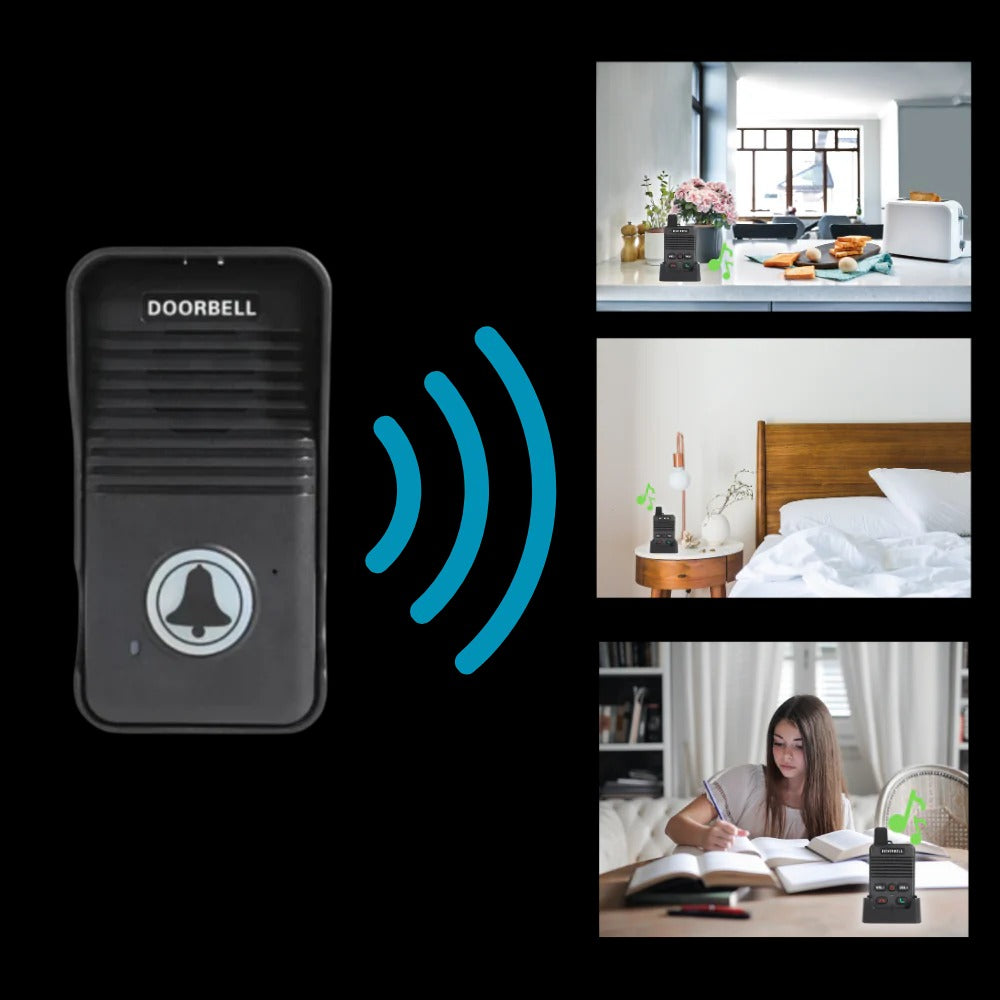Wireless Intercom Doorbell with 1000ft Range and Weather Resistant Outdoor Unit