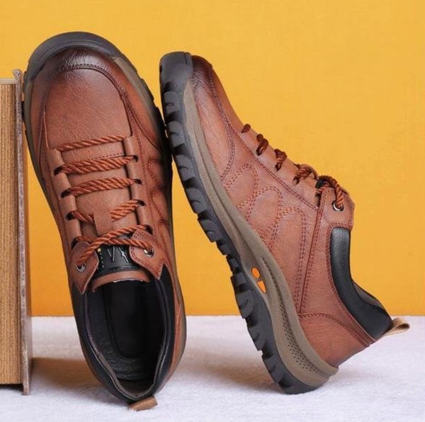 Ergonomic Shoes with Arch Support and Breathable Lining for Men, Cowhide Upper