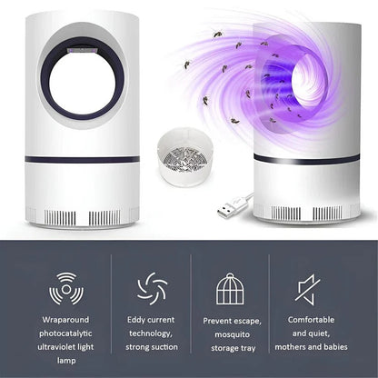 UV Insect Trap with Six LED Bulbs and Quiet Fan, USB Powered