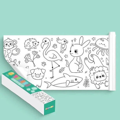 Reusable Drawing Wall Sticker with Numbered Sections and Adhesive Backing, 118in Length