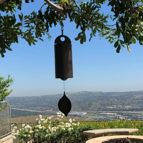 Wind Activated Bell with Dual Chamber Sound System and Ash Wood Clapper