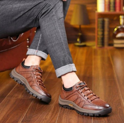 Ergonomic Shoes with Arch Support and Breathable Lining for Men, Cowhide Upper