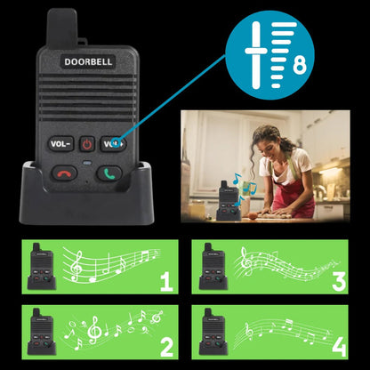Wireless Intercom Doorbell with 1000ft Range and Weather Resistant Outdoor Unit
