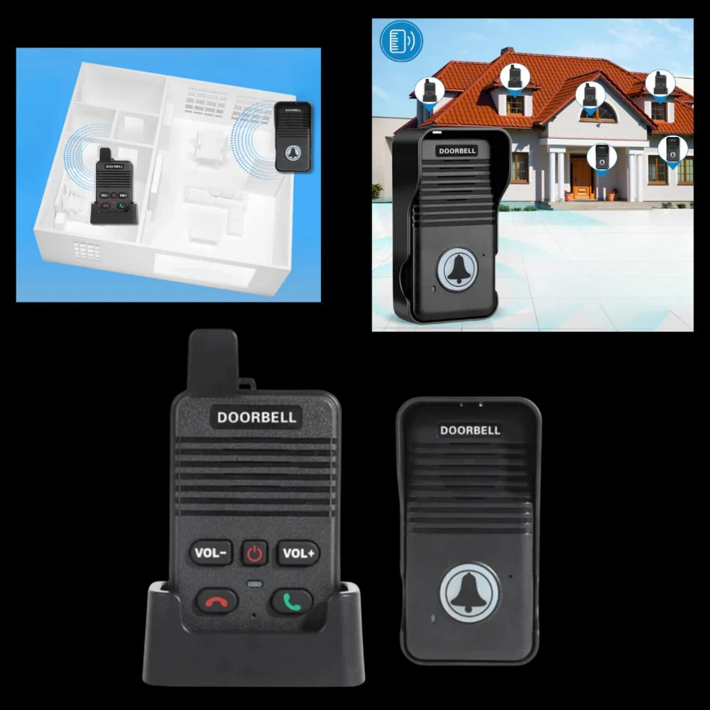 Wireless Intercom Doorbell with 1000ft Range and Weather Resistant Outdoor Unit