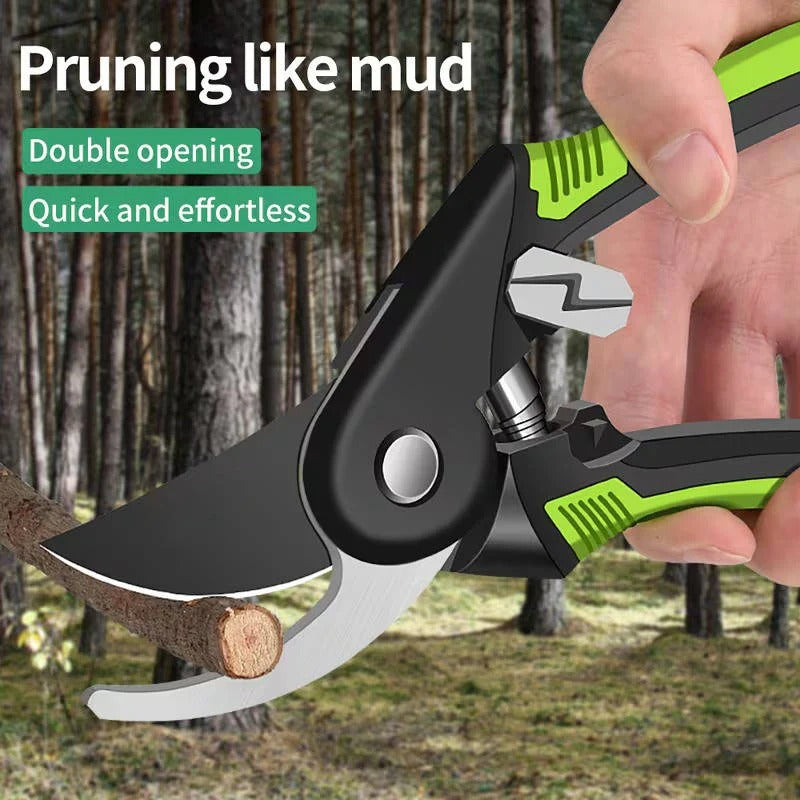 Pruning Shears with Adjustable Jaw and Automatic Spring Opening, 1.4in Cut Capacity