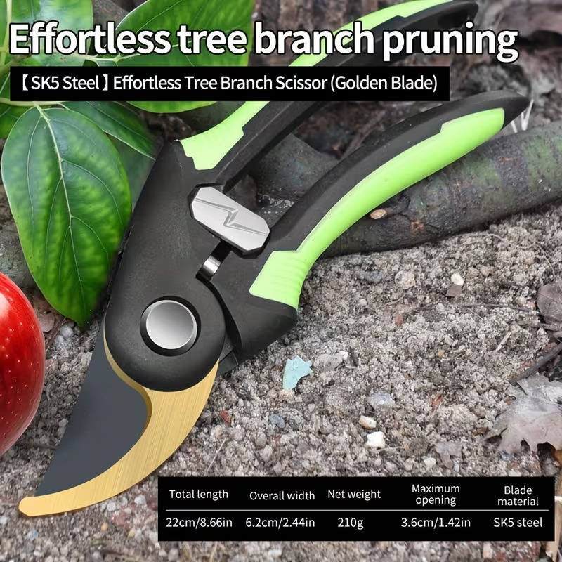 Pruning Shears with Adjustable Jaw and Automatic Spring Opening, 1.4in Cut Capacity