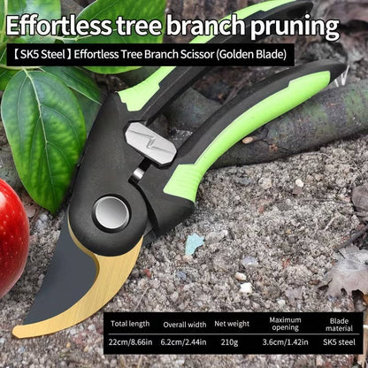 Pruning Shears with Adjustable Jaw and Automatic Spring Opening, 1.4in Cut Capacity